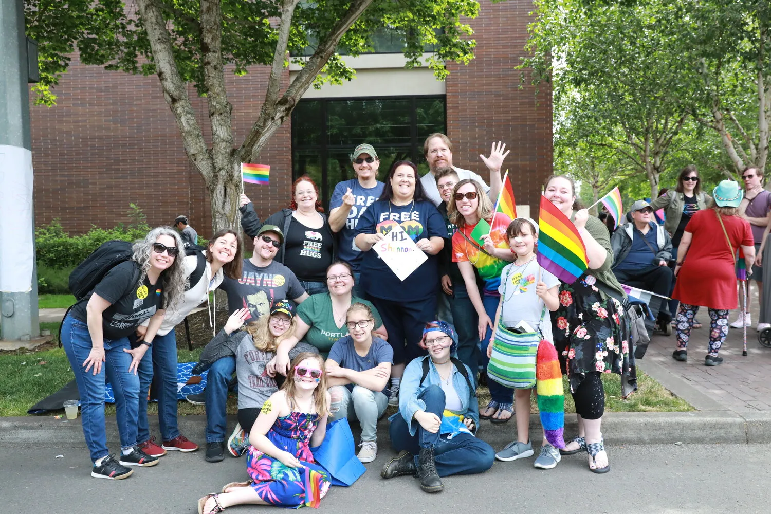 group of volunteers at beaverton oregon pride parade