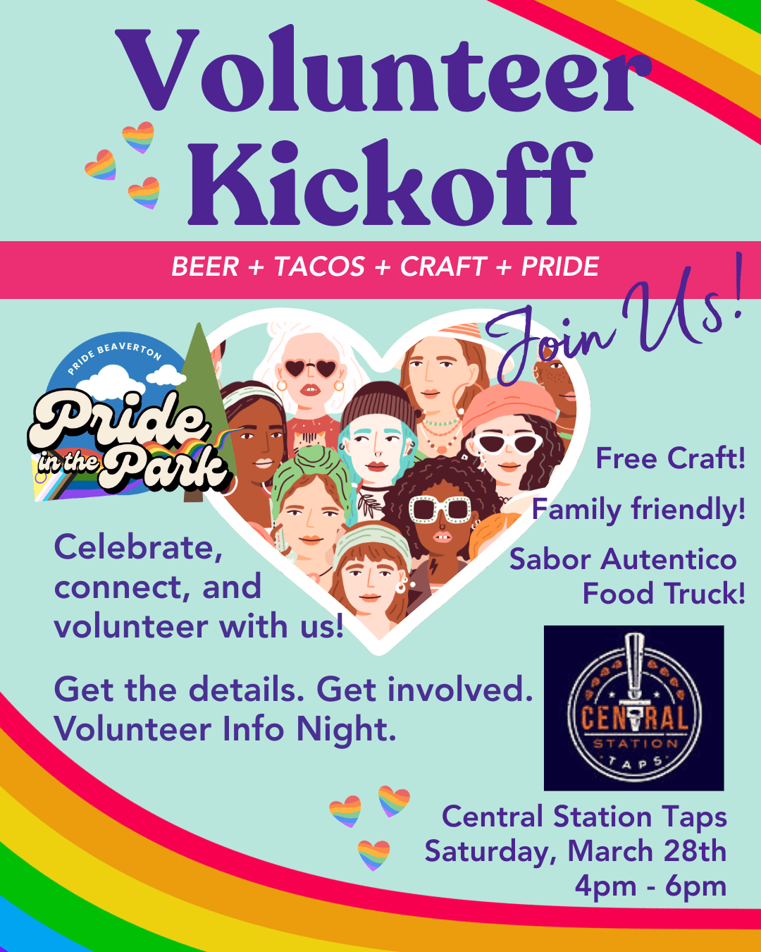 pride in the park 2026 volunteer kickoff event march 28th