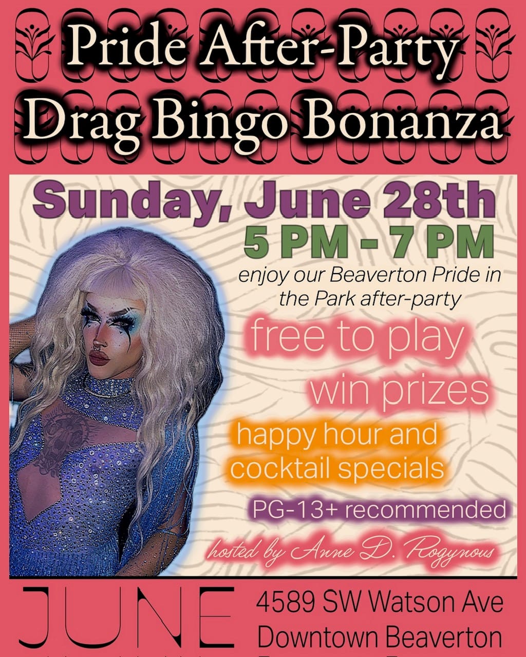 beaverton pride after party drag bingo bonanza