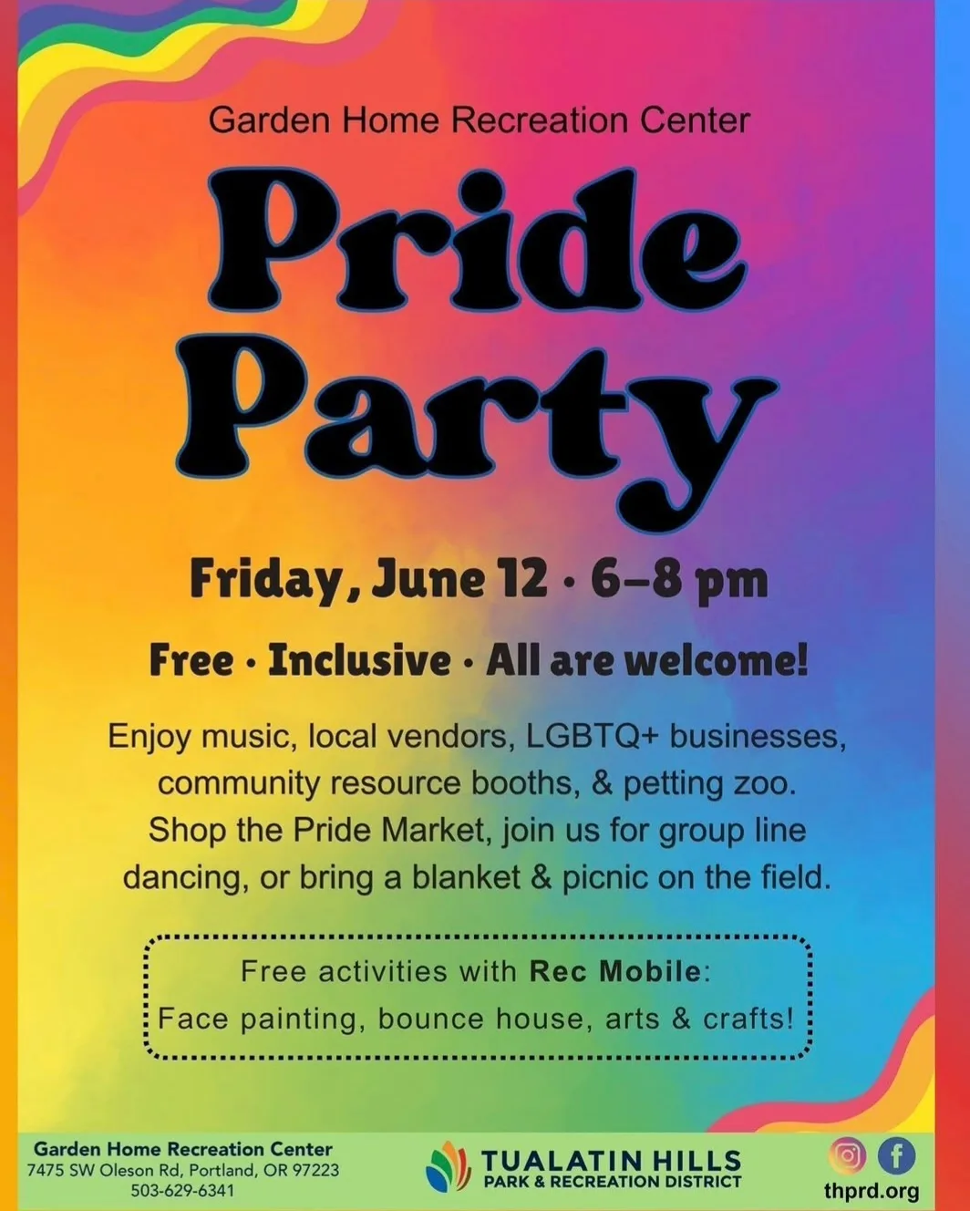 pride party garden home recreation center